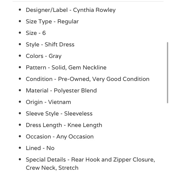 NWOT Cynthia Rowley Gray Embellished Neckline Shift Dress - Picture 4 of 9